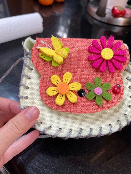 Other - Kids Floral Felt Crossbody Bag - Pink and Cream PORTUGAL